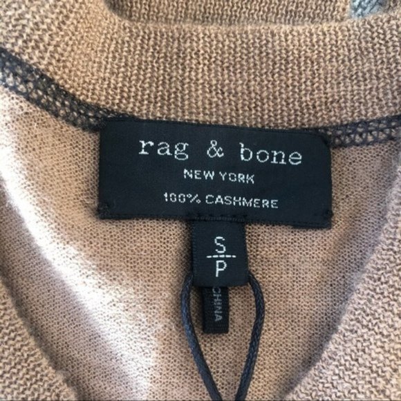 Rag & Bone Marina 100% Cashmere Sweater, Brown/Red, Size Small, NWT - Picture 5 of 12